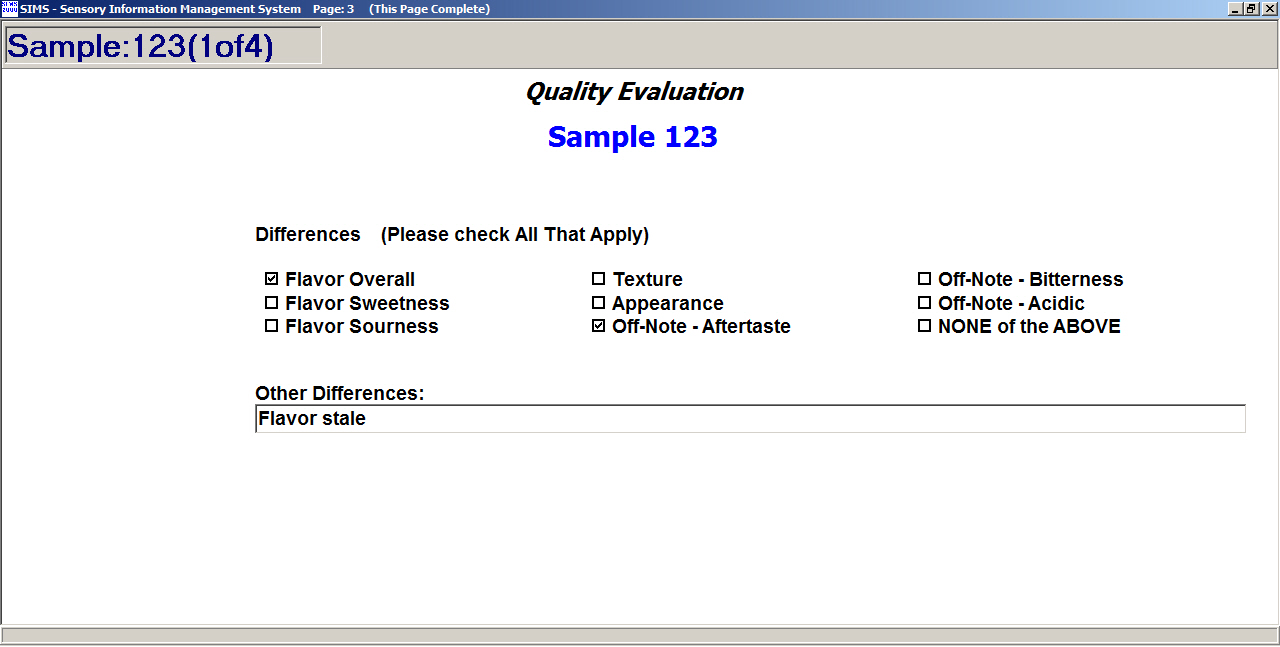 Sensory Evaluation